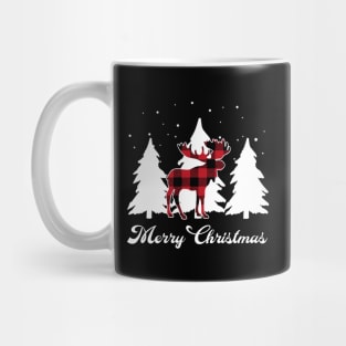 Moose Red Buffalo Plaid Christmas Matching Family Xmas Mug